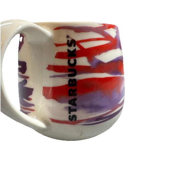 Starbucks Coffee Mug 2016 Red Purple Stripe 12 fl oz Limited Edition - Picture 3 of 8